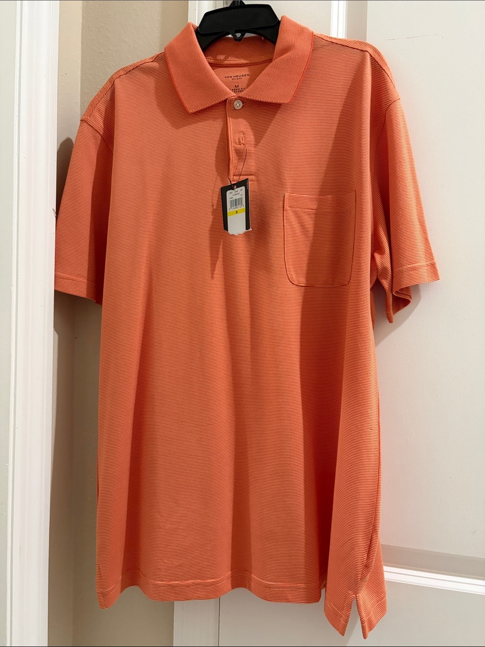 Van Heusen Orange Short-Sleeve Polo with Pocket